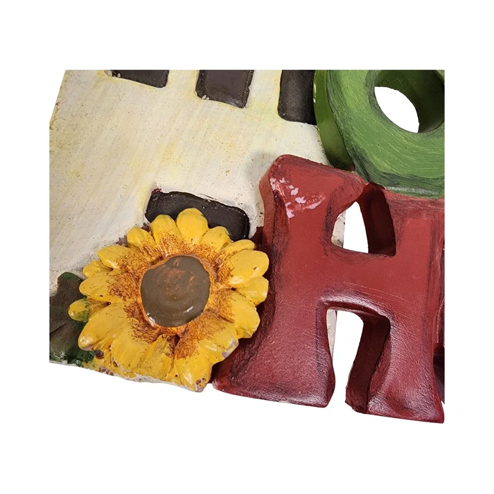 Rustic Bless Our Home Resin Tabletop Sign‎ House Sunflower Bluebird Decor 7in